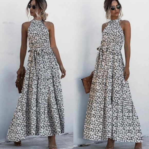 Boho gypsy dot halter maxi dress - Picture 4 of 4